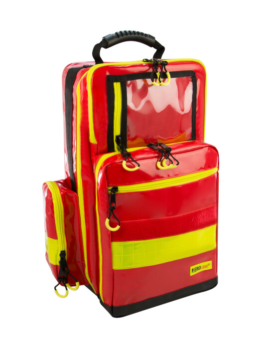 HUM AEROcase® Notfallrucksack L rot leer Sani First Responder Feuerwehr