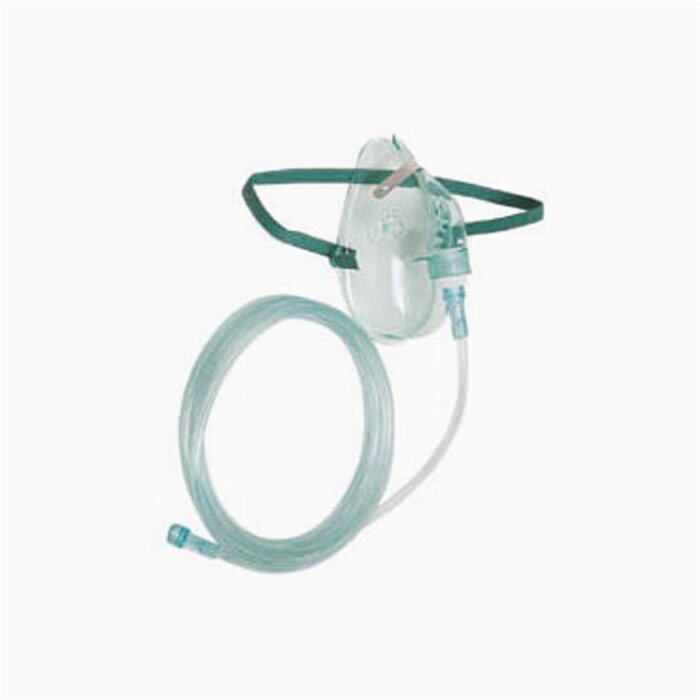 ASID BONZ Sauerstoffmaske mit Schlauch 2,13 m ohne Reservoir für Erwachsene
